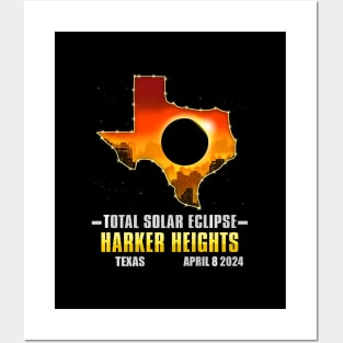 Harker Heights Texas 2024 Total Solar Eclipse Posters and Art